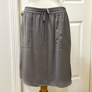 Apt. 9 Gray Hi-Lo Jersey Knit Skirt w/Elastic Drawstring Waist and Pockets - M